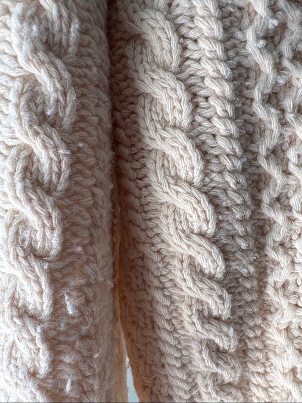 FRANCIS VALENTINE Chunky Cable Knit Button-Up Sweater Cardigan - Cream - Picture 10 of 17